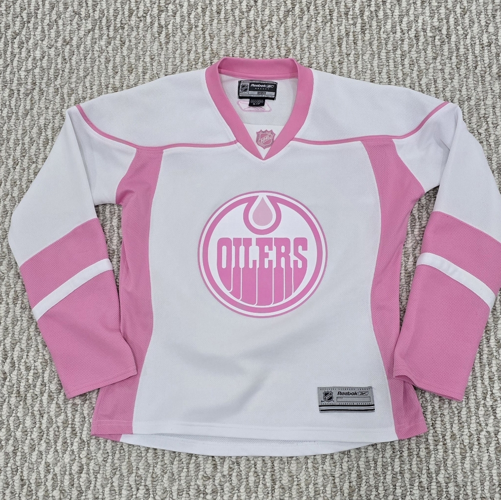 Womens Oilers Jersey (Breast Cancer Version)